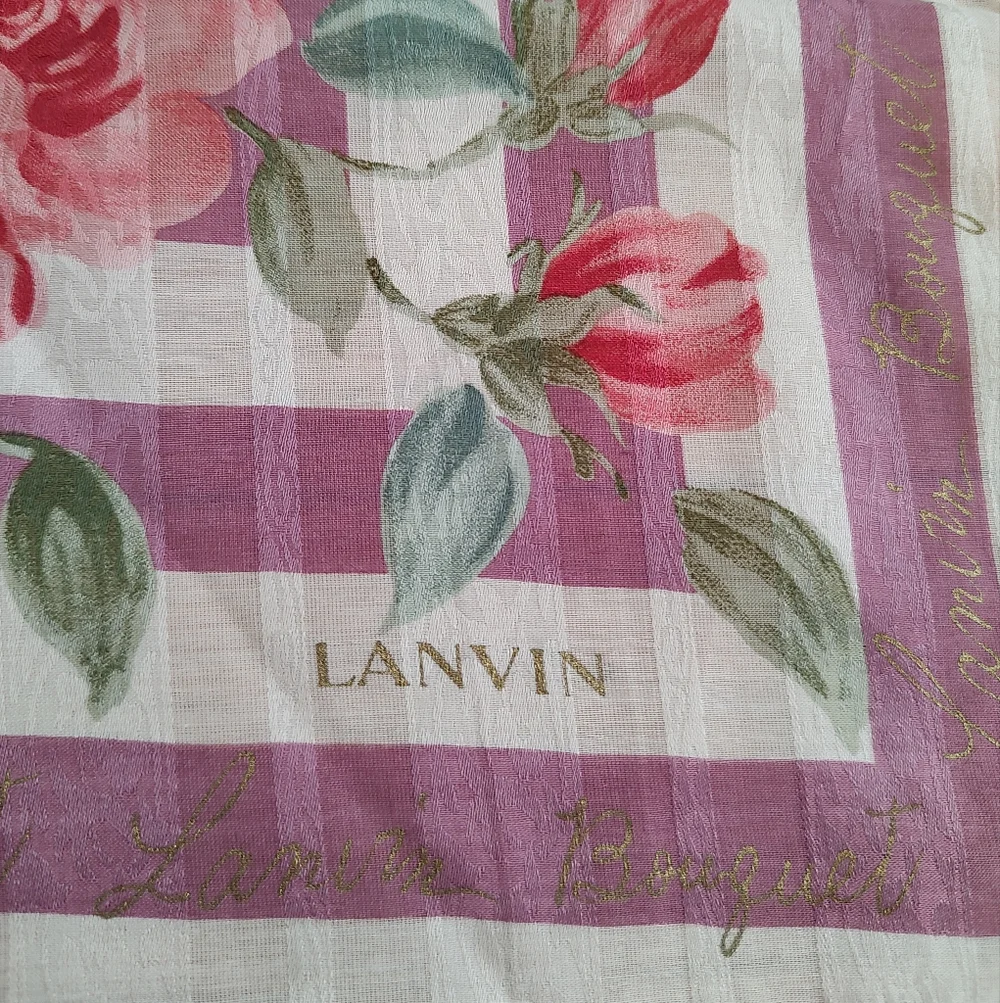 Lanvin floral striped small scarf EUC